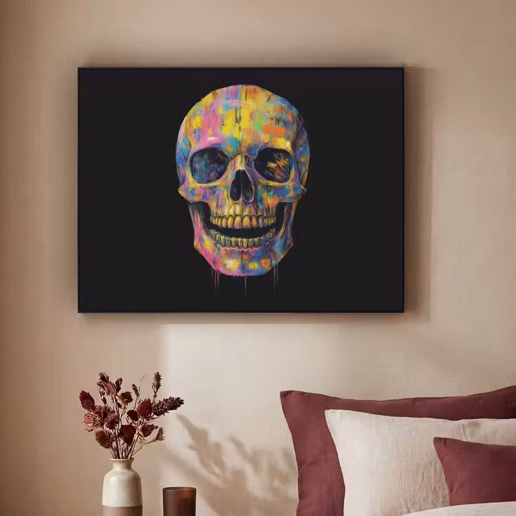 Art Frame - Penseelstreken - Schedel - Kleurrijk - Abstract — 3