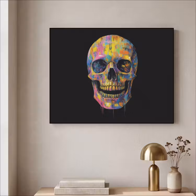 Art Frame - Penseelstreken - Schedel - Kleurrijk - Abstract — 5