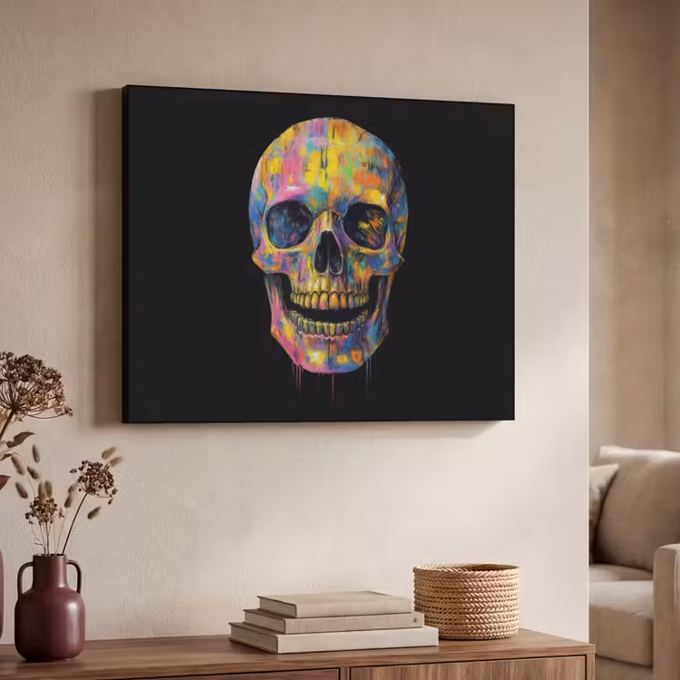 Art Frame - Penseelstreken - Schedel - Kleurrijk - Abstract — 7