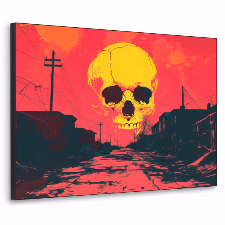 Art Frame - Straat - Verlaten - Schedel - Geel — 1