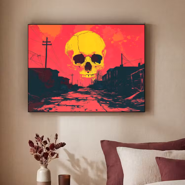 Art Frame - Straat - Verlaten - Schedel - Geel — 3
