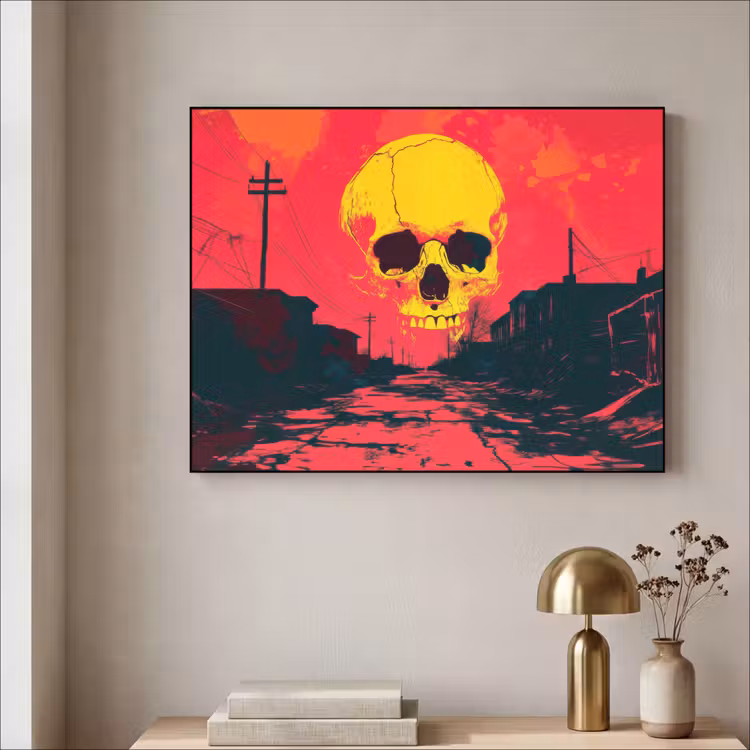 Art Frame - Straat - Verlaten - Schedel - Geel — 5