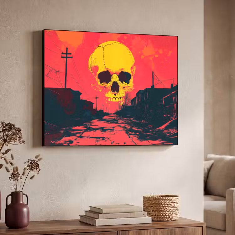 Art Frame - Straat - Verlaten - Schedel - Geel — 7