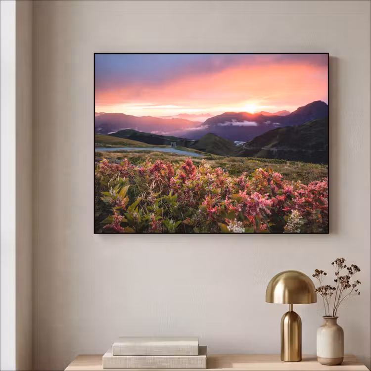 Art Frame - Bloemen - Bergen - Landschap - Nacht - Lucht - Roze — 5