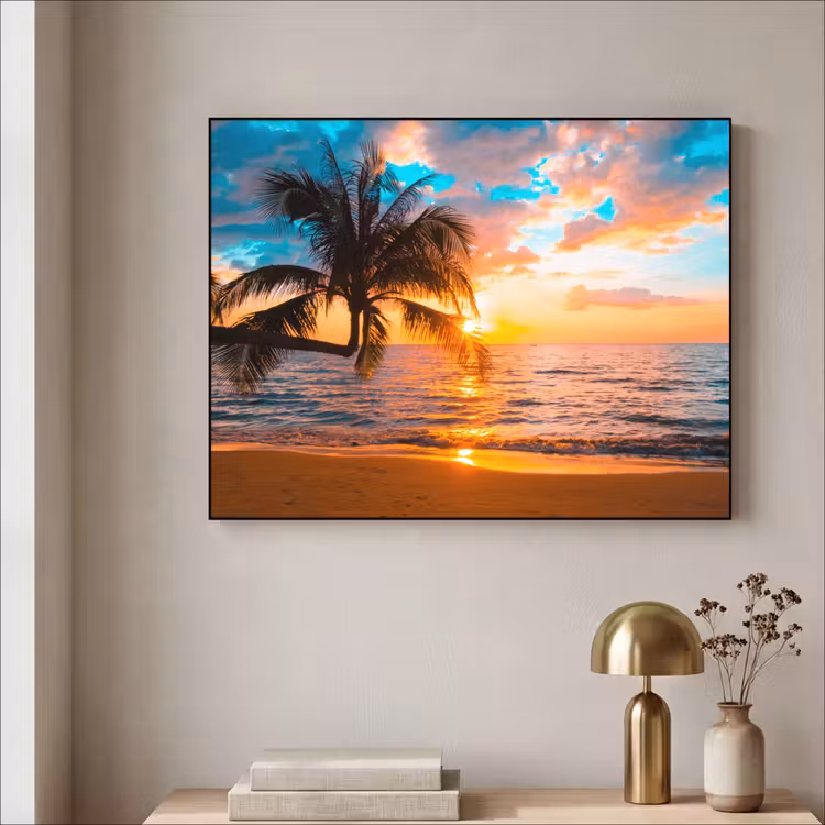 Art Frame - Palm - Zonsondergang - Horizon - Strand - Zee - Tropisch — 5