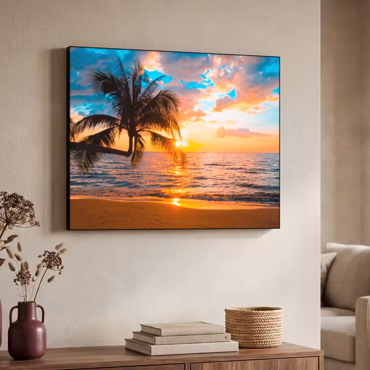 Art Frame - Palm - Zonsondergang - Horizon - Strand - Zee - Tropisch — 7