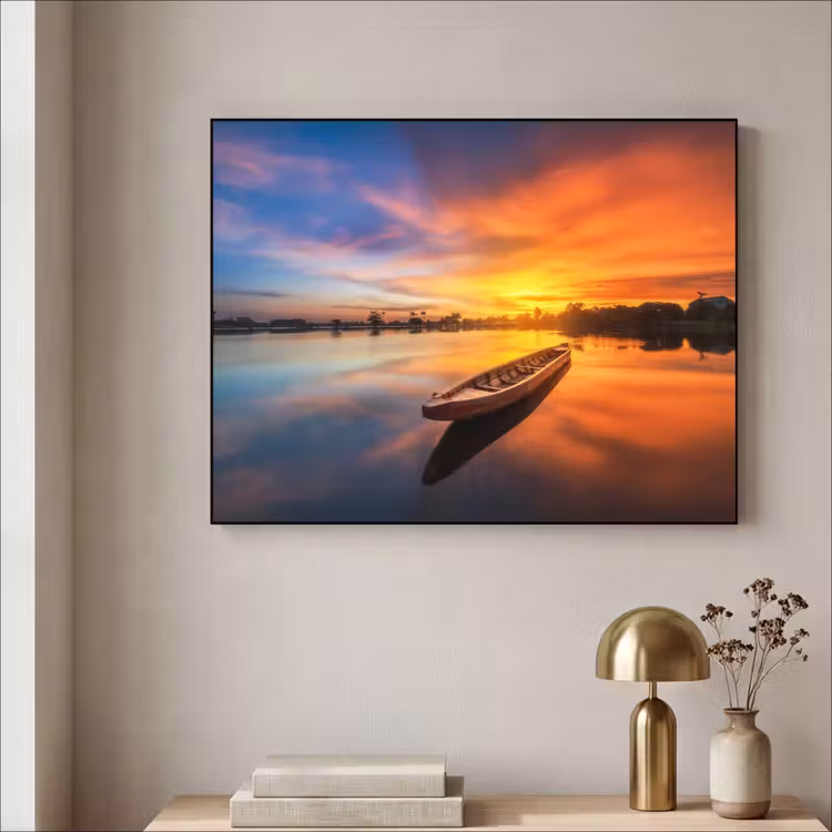 Art Frame - Boot - Water - Zonsondergang - Oranje - Water — 5