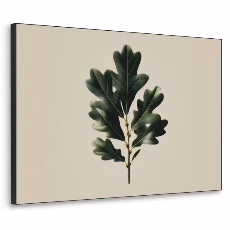 Art Frame - Eikenbladeren - Beige - Groen - Golvende randen — 1