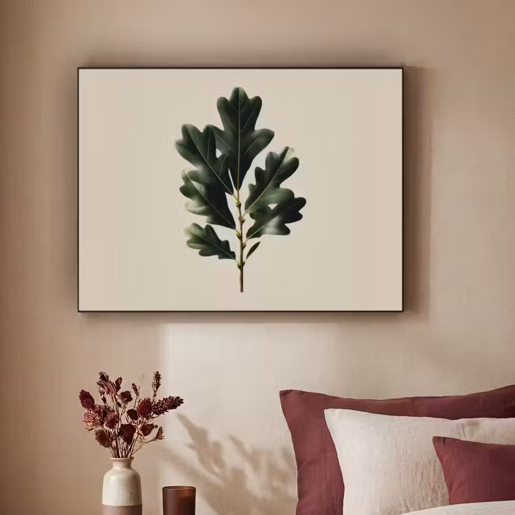 Art Frame - Eikenbladeren - Beige - Groen - Golvende randen — 3