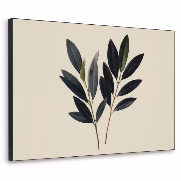 Art Frame - Ovaalvormige bladeren - Diep groen - Symmetrisch — 1
