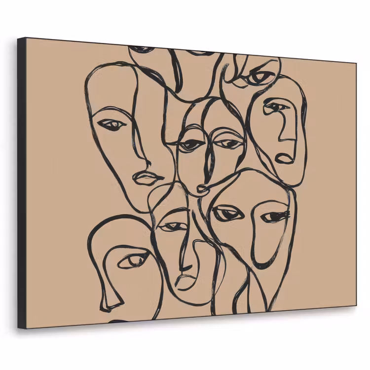 Art Frame - Gezichtenzee - Lijntekening - Abstract — 1
