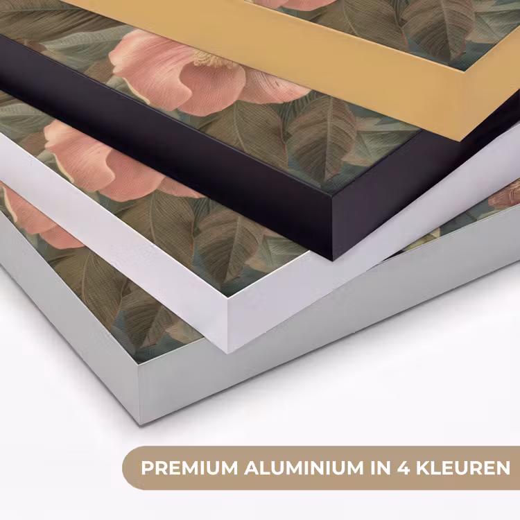 Art Frame - Groene papegaai - Kleurrijke bloemen - Donkere achtergrond — 2