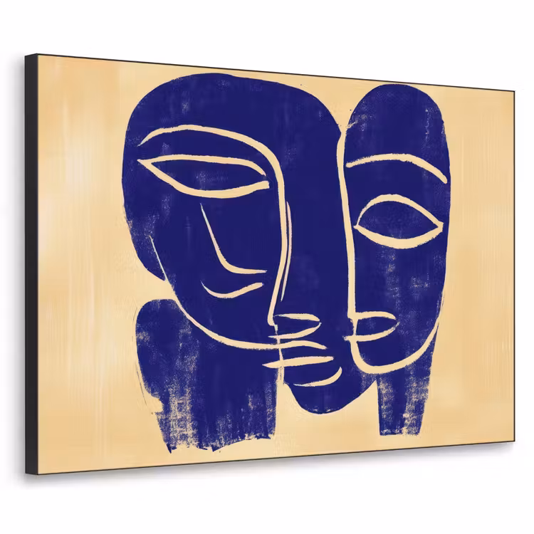 Art Frame - Okergeel - Blauw - Eenvoudige lijnen — 1