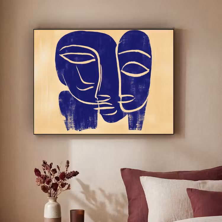 Art Frame - Okergeel - Blauw - Eenvoudige lijnen — 3