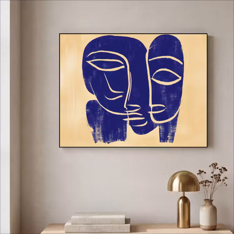 Art Frame - Okergeel - Blauw - Eenvoudige lijnen — 5