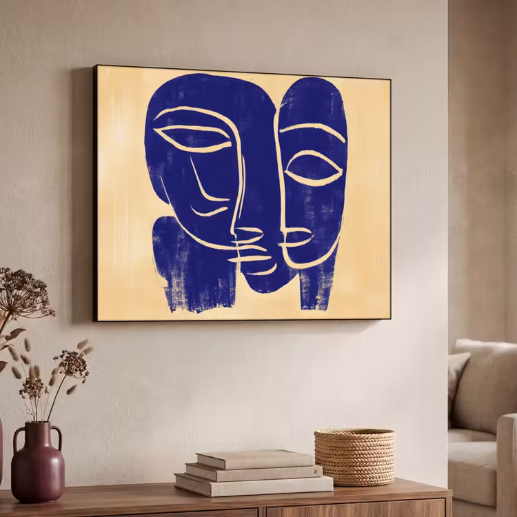 Art Frame - Okergeel - Blauw - Eenvoudige lijnen — 7