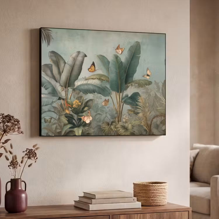 Art Frame - Tropisch bladerdek - Vlinders - groen - Bruin — 7