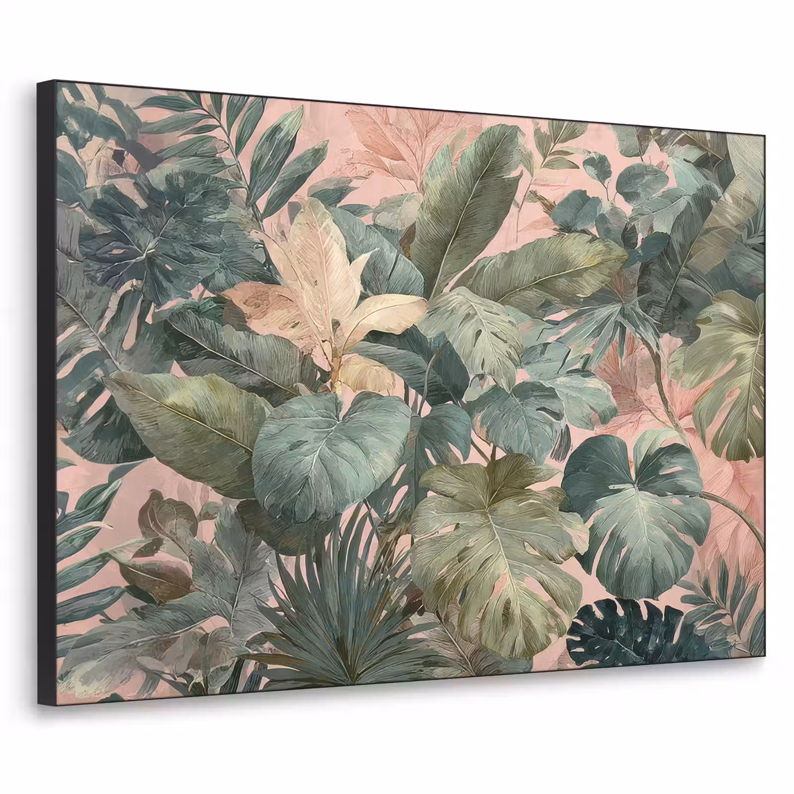 Art Frame - Compositie van bladeren - Groen - Roze — 1