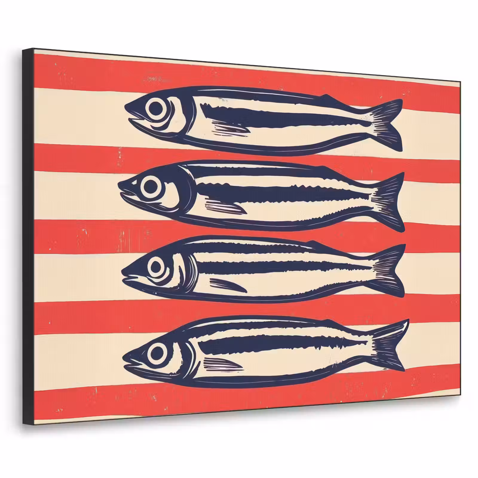 Art Frame - Sardines - Rood en beige strepen — 1