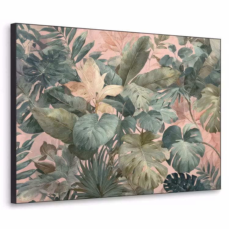 Art Frame - Compositie van bladeren - Groen - Roze — 1
