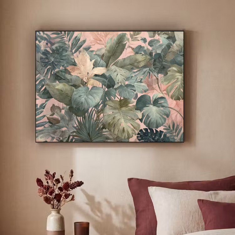 Art Frame - Compositie van bladeren - Groen - Roze — 3