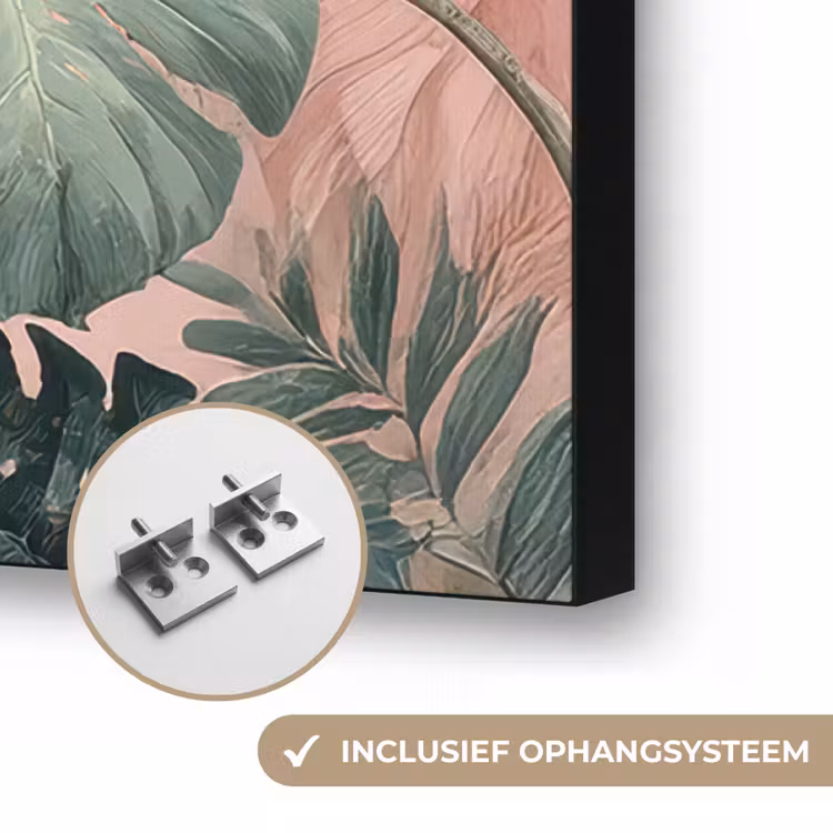 Art Frame - Compositie van bladeren - Groen - Roze — 6
