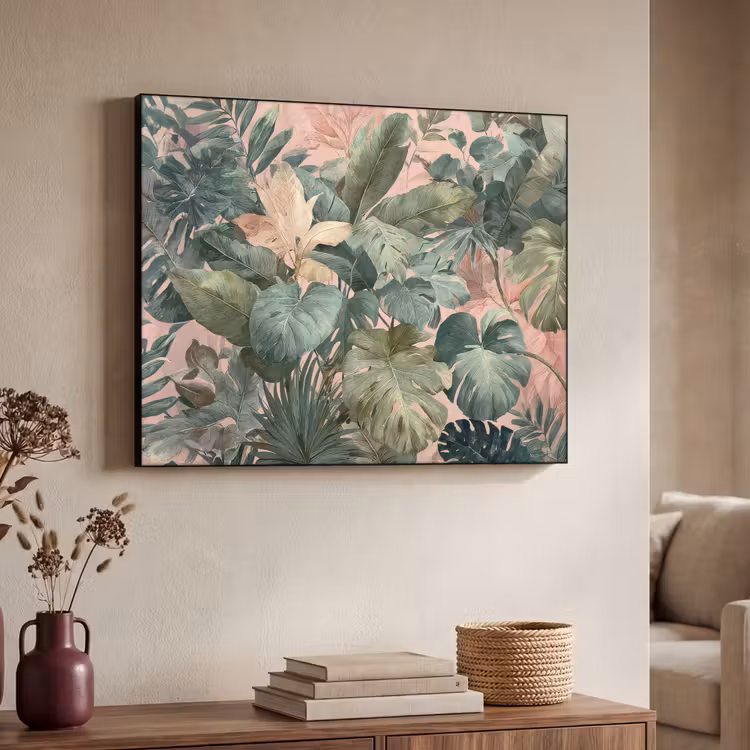 Art Frame - Compositie van bladeren - Groen - Roze — 7