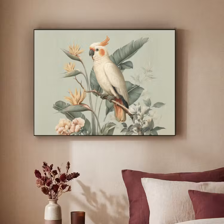 Art Frame - Gele kuifkaketoe - paradijsvogelbloemen - Groen — 3