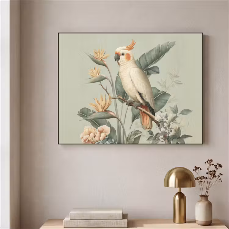 Art Frame - Gele kuifkaketoe - paradijsvogelbloemen - Groen — 5