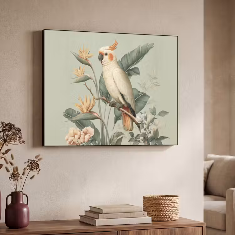 Art Frame - Gele kuifkaketoe - paradijsvogelbloemen - Groen — 7