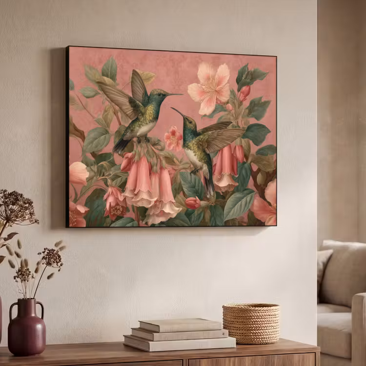 Art Frame - Kolibries - Bloemen - Groen - Roze — 7