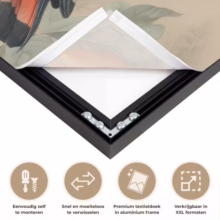 Art Frame - Roze kuifkaketoe - Tak met vruchten - Bladeren — 4