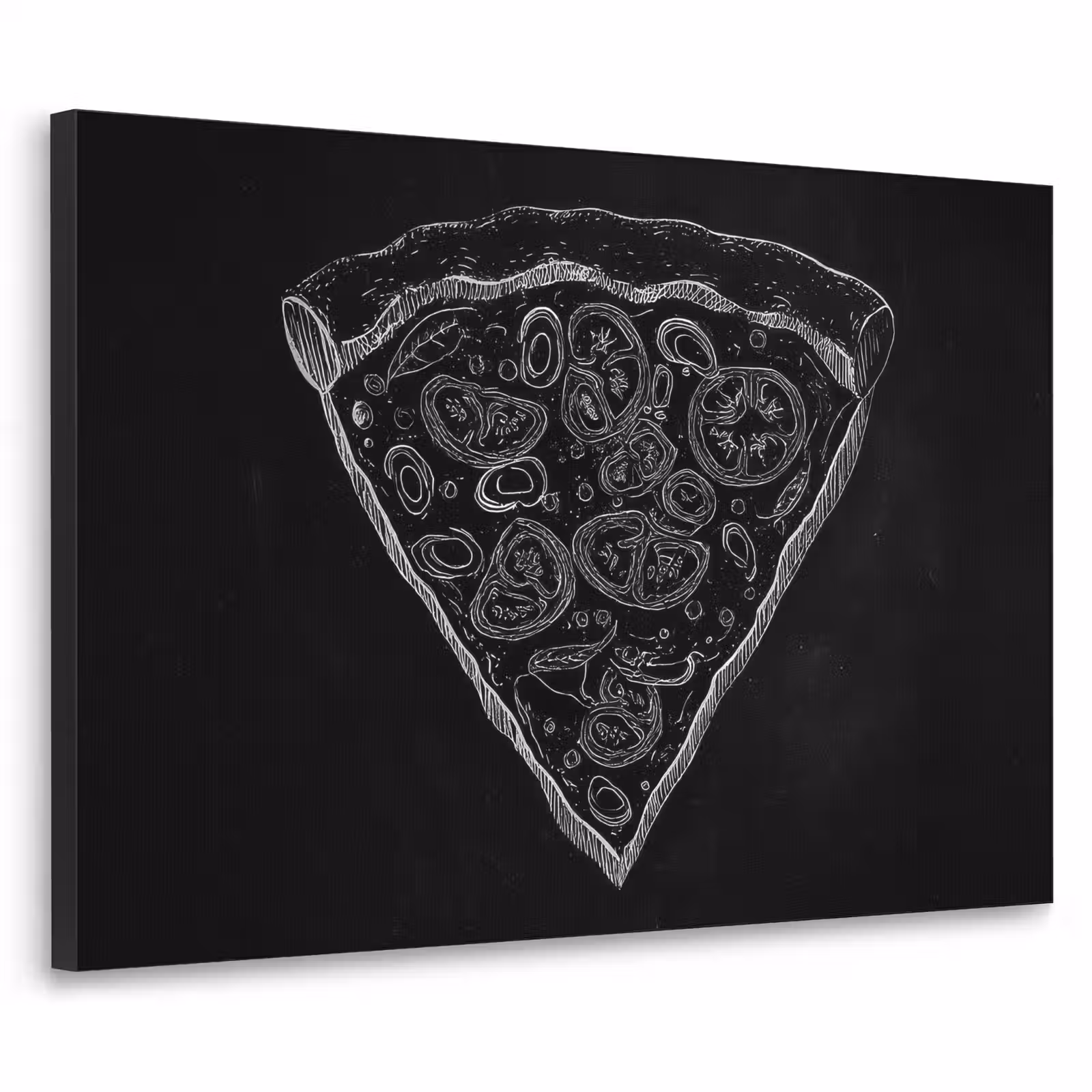 Art Frame - Pizzapunt - Toppings - Krijttekening — 1