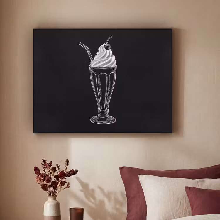 Art Frame - Ijscoupe - Kers - Krijtstijl - Slagroom — 3