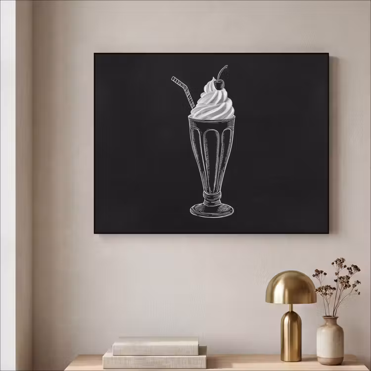 Art Frame - Ijscoupe - Kers - Krijtstijl - Slagroom — 5