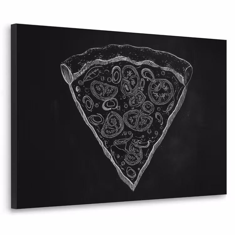 Art Frame - Pizzapunt - Toppings - Krijttekening — 1