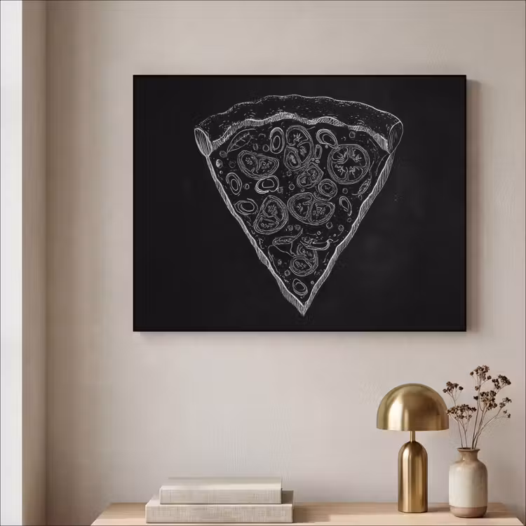Art Frame - Pizzapunt - Toppings - Krijttekening — 5