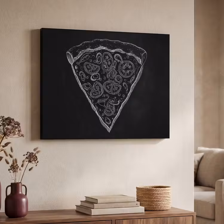 Art Frame - Pizzapunt - Toppings - Krijttekening — 7