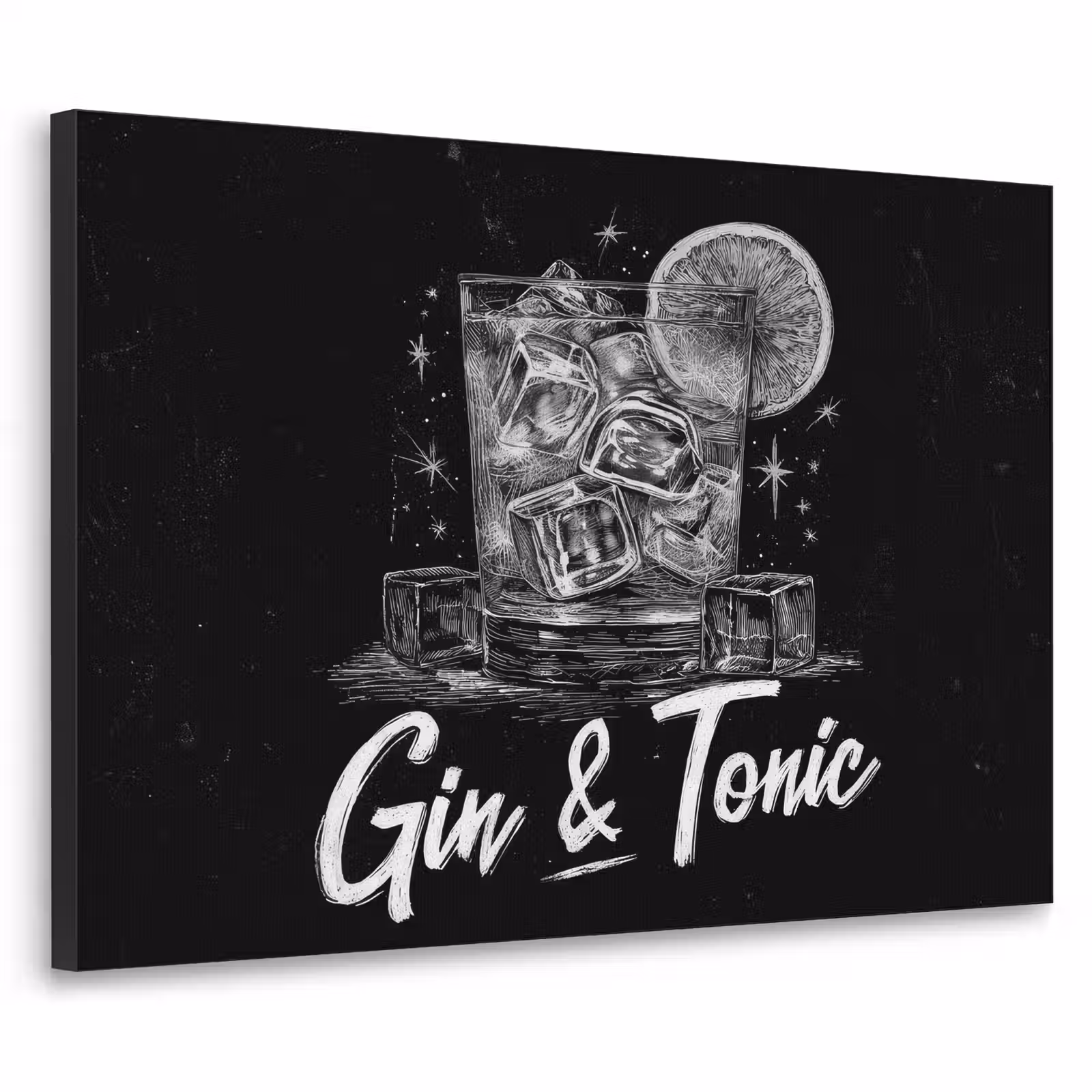 Art Frame - Gin en tonic - Glas - Limoen - Ijsblokjes — 1
