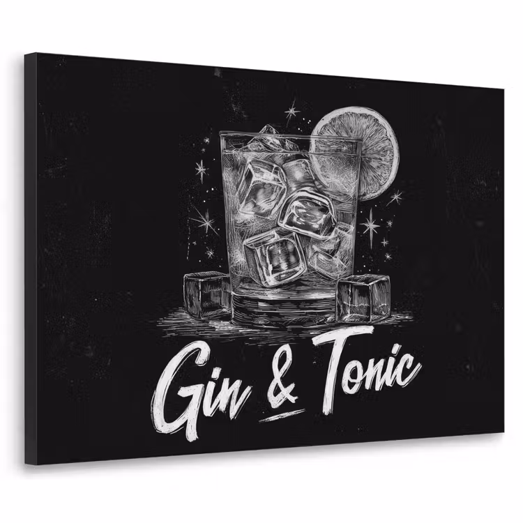 Art Frame - Gin en tonic - Glas - Limoen - Ijsblokjes — 1