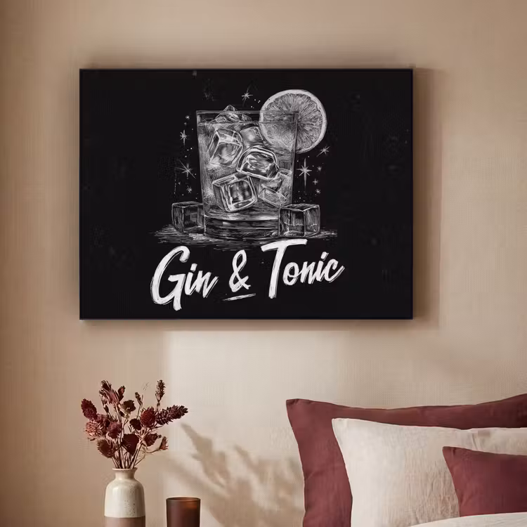 Art Frame - Gin en tonic - Glas - Limoen - Ijsblokjes — 3