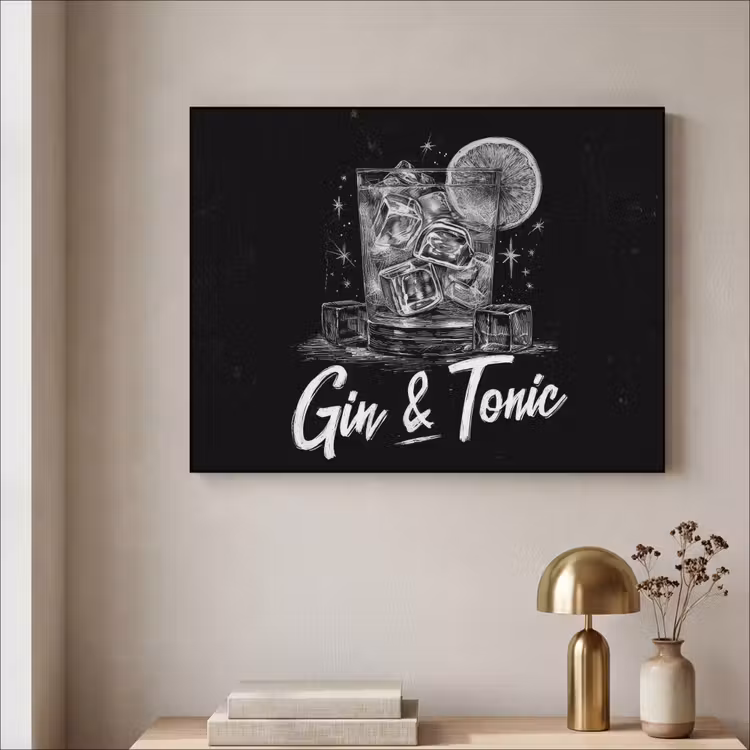 Art Frame - Gin en tonic - Glas - Limoen - Ijsblokjes — 5