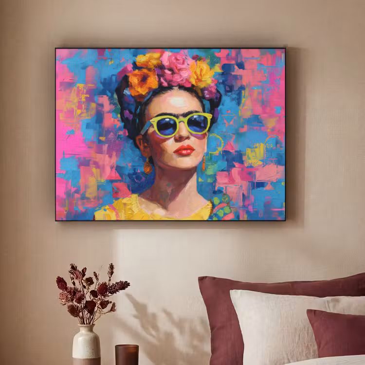 Art Frame - Vrolijk portret - Vrouw - Bloemenkroon — 3