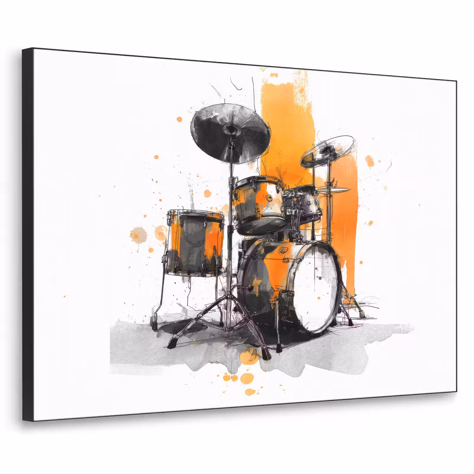 Art Frame - Drumstel - Oranje - Zwart - Aquarelverf — 1