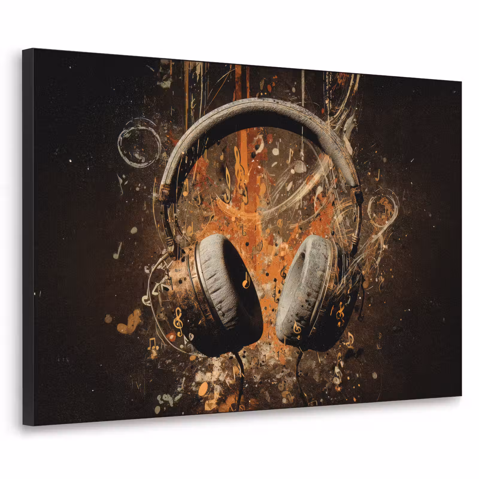 Art Frame - Koptelefoon - Bruin - Dynamische penseelstreken — 1