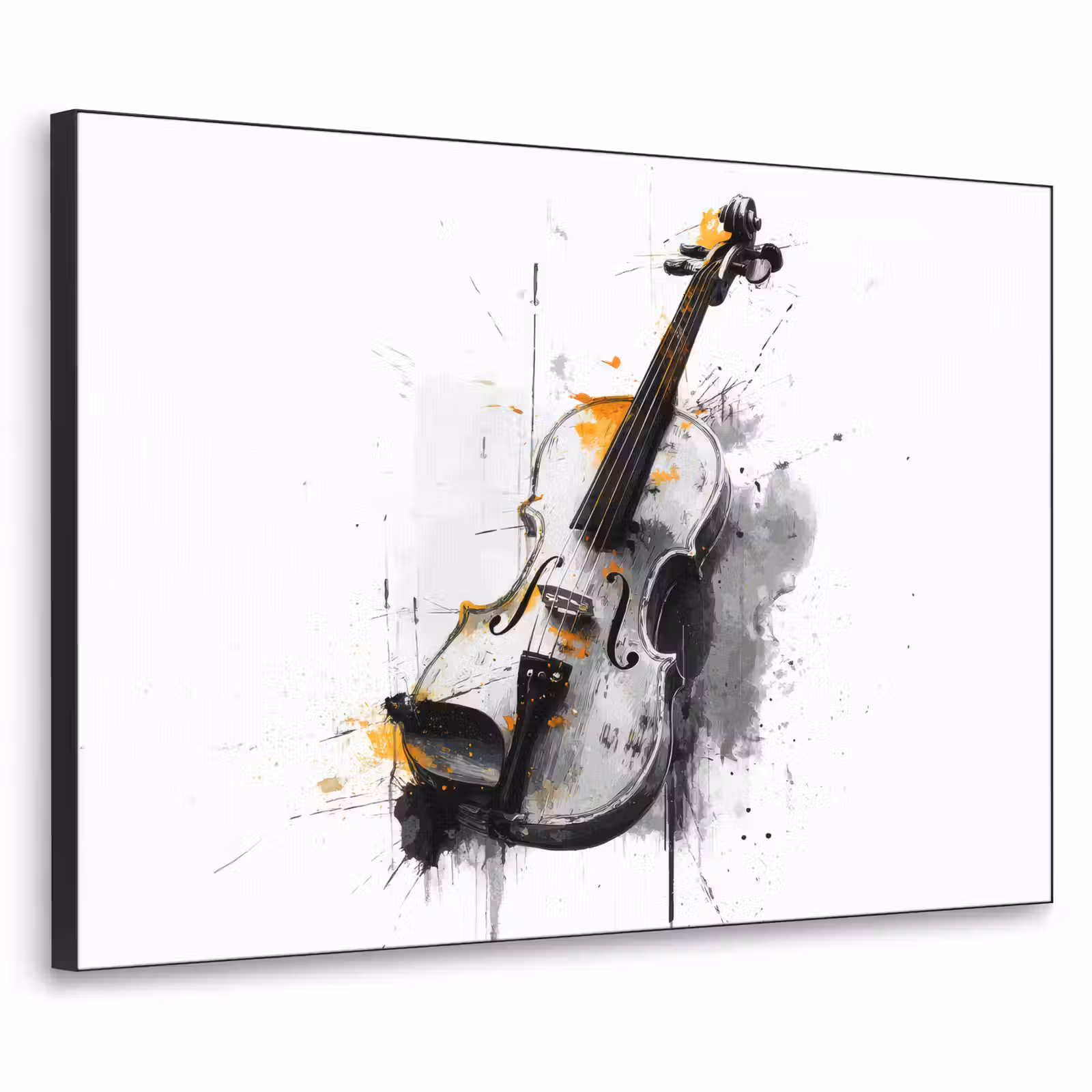 Art Frame - Viool - Oranje - Zwart - Penseelstreken — 1