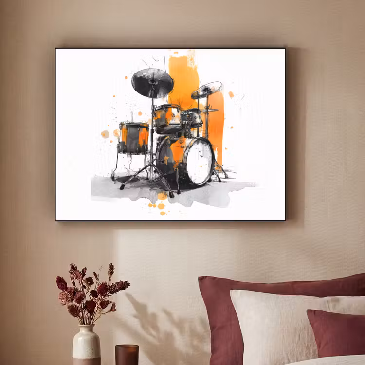 Art Frame - Drumstel - Oranje - Zwart - Aquarelverf — 3