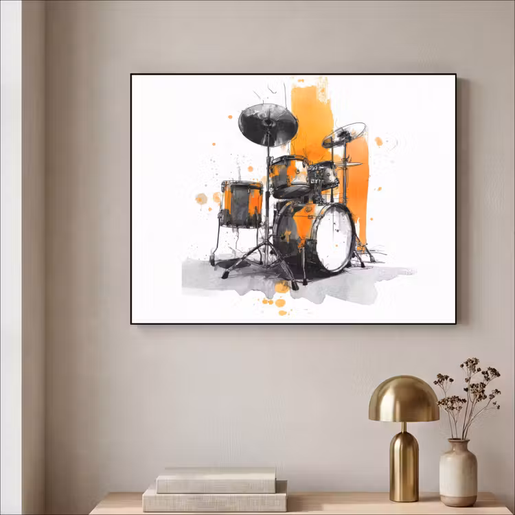 Art Frame - Drumstel - Oranje - Zwart - Aquarelverf — 5