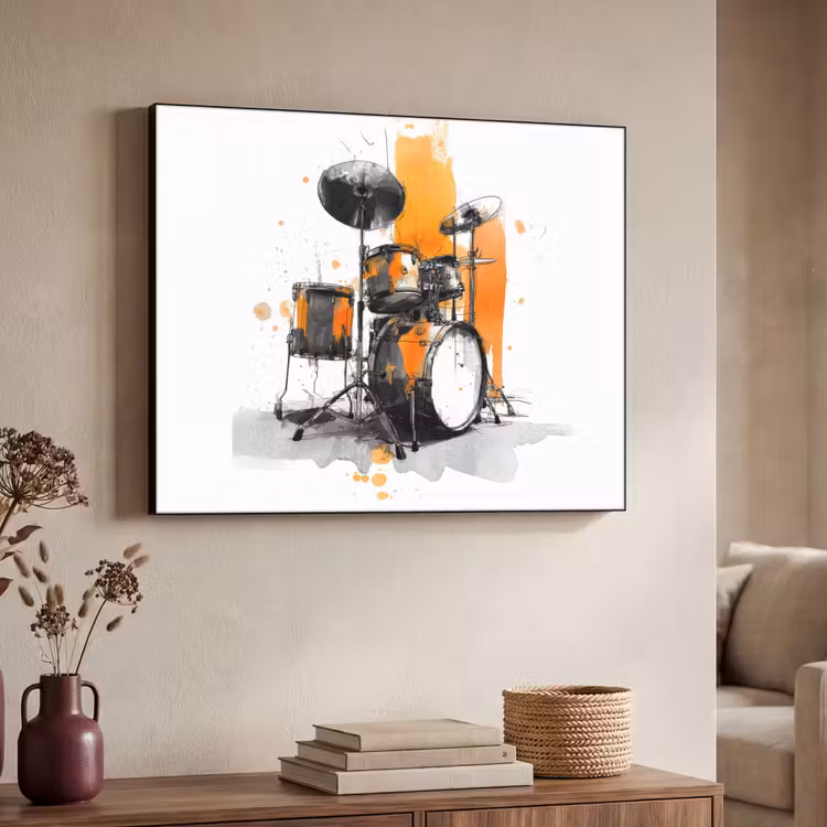 Art Frame - Drumstel - Oranje - Zwart - Aquarelverf — 7