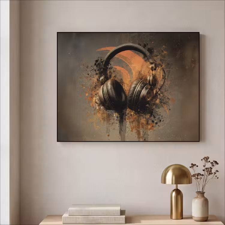 Art Frame - Koptelefoon - Bruin - Verf - Vintage — 5
